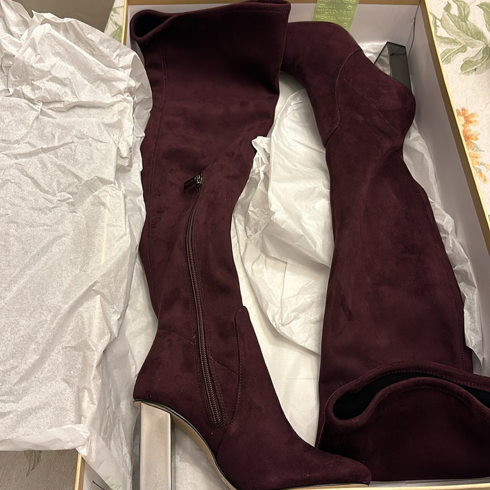 Michael kors Petra stretch burgundy/wine over the knee boots - Picture 4 of 4